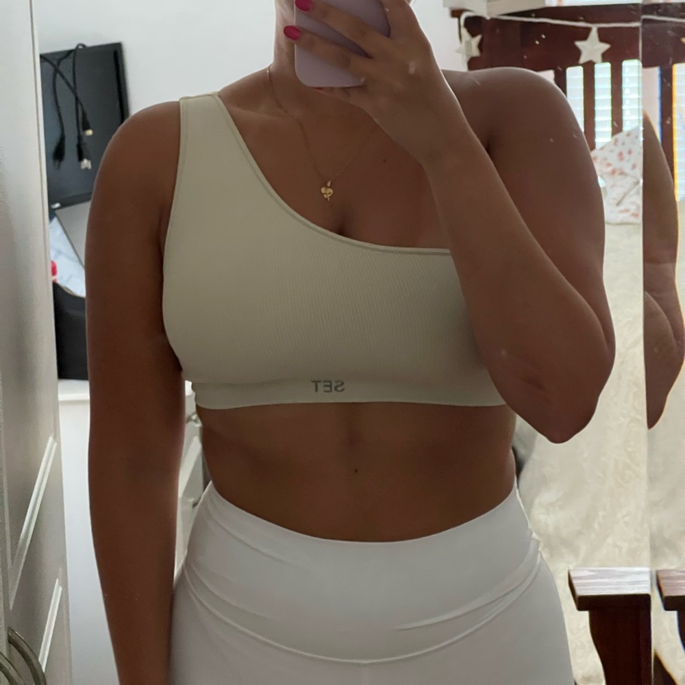 SET ACTIVE Sculptflex Ribbed One Shoulder Bra - Picture 2 of 2